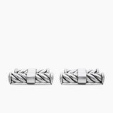 SCULPTED CABLE ELONGATED CUFFLINKS Sterling Silver, 22mm
