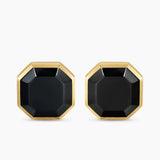 STREAMLINE® CUFFLINKS Sterling Silver with 14K Yellow Gold and Black Onyx, 15mm