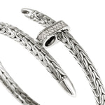 Spear Flex Cuff, Sterling Silver, Diamonds, 5.5MM