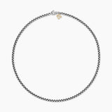 Box Chain Necklace Sterling Silver with 14K Yellow Gold Accent, 3.6mm