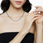 Box Chain Necklace Sterling Silver with 14K Yellow Gold Accent, 3.6mm