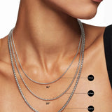 Box Chain Necklace Sterling Silver with 14K Yellow Gold Accent, 3.6mm