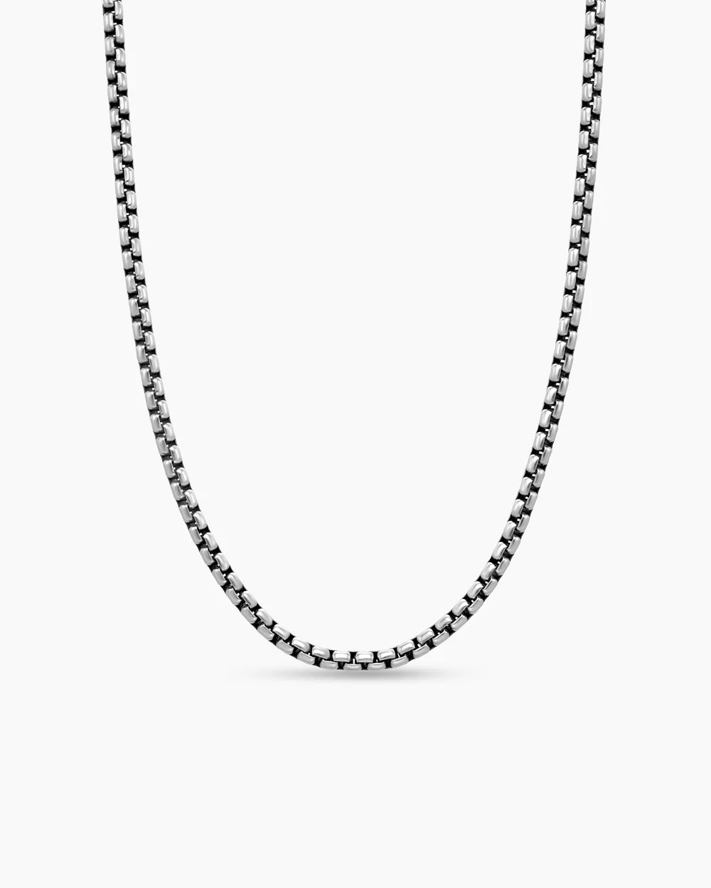 Box Chain Necklace Sterling Silver with 14K Yellow Gold Accent, 3.6mm