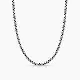 Box Chain Necklace Sterling Silver with 14K Yellow Gold Accent, 3.6mm