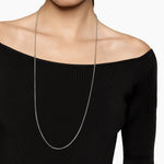 BOX CHAIN NECKLACE Sterling Silver with 14K Yellow Gold Accent, 2.7mm