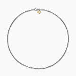 BOX CHAIN NECKLACE Sterling Silver with 14K Yellow Gold Accent, 2.7mm
