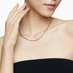 Box Chain Necklace Sterling Silver with 14K Yellow Gold Accent, 2.7mm