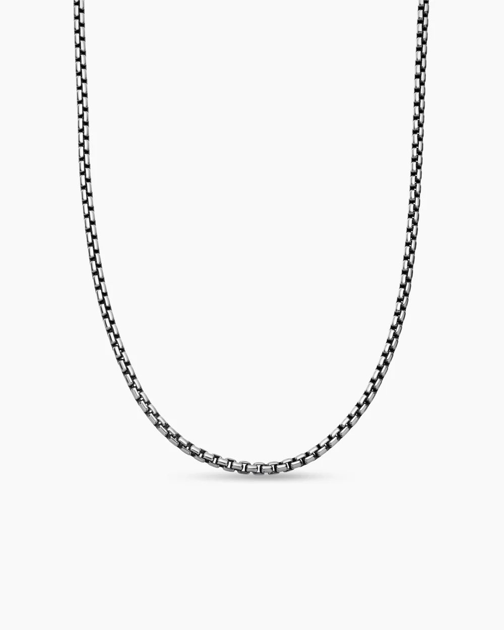 BOX CHAIN NECKLACE Sterling Silver with 14K Yellow Gold Accent, 2.7mm