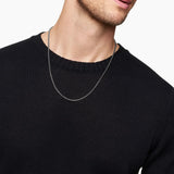 Box Chain Necklace in Grey Titanium, 2.7mm
