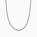 Box Chain Necklace in Grey Titanium, 2.7mm