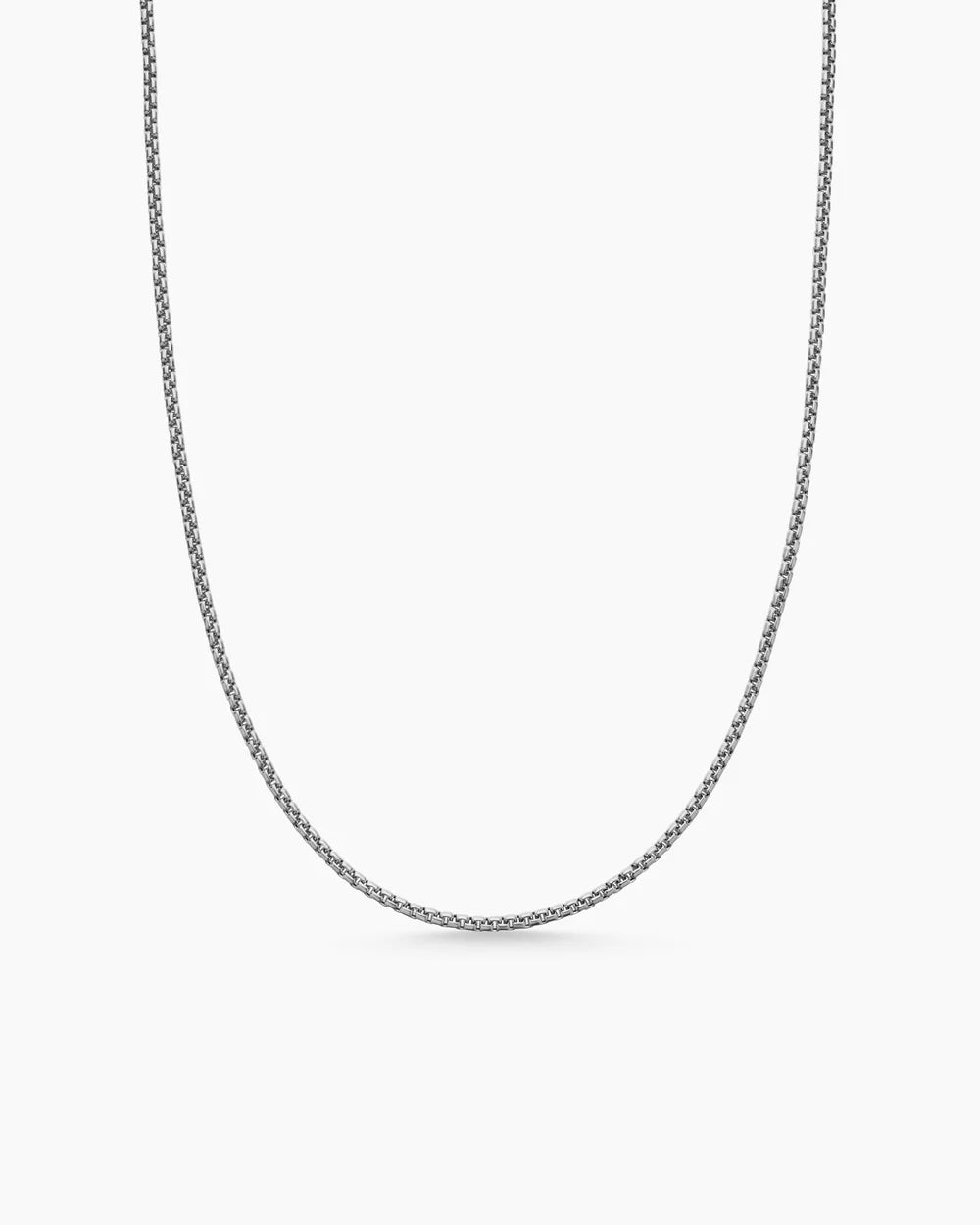 BOX CHAIN NECKLACE Sterling Silver with 14K Yellow Gold Accent, 1.7mm
