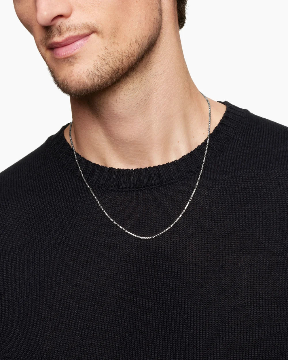 Box Chain Necklace in Sterling Silver, 1.7mm