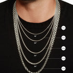 Box Chain Necklace in Sterling Silver, 1.7mm