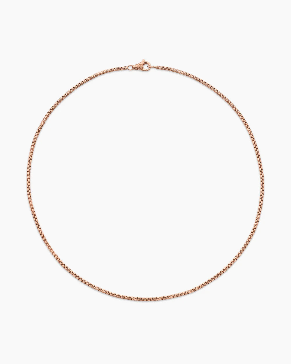 Box Chain Necklace 18K Rose Gold, 2.7mm