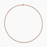 Box Chain Necklace 18K Rose Gold, 2.7mm