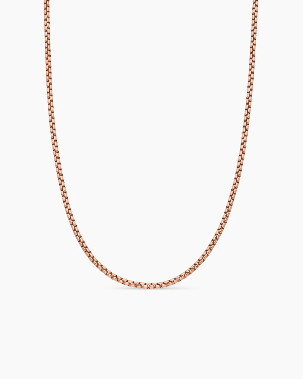 Box Chain Necklace 18K Rose Gold, 2.7mm