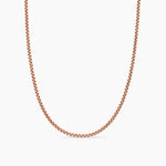 Box Chain Necklace 18K Rose Gold, 2.7mm