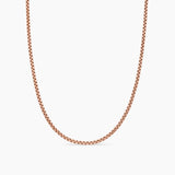 Box Chain Necklace 18K Rose Gold, 2.7mm