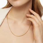 Box Chain Necklace in 18K Yellow Gold, 1.7mm