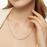 Box Chain Necklace in 18K Yellow Gold, 1.7mm