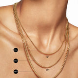 Box Chain Necklace in 18K Yellow Gold, 1.7mm