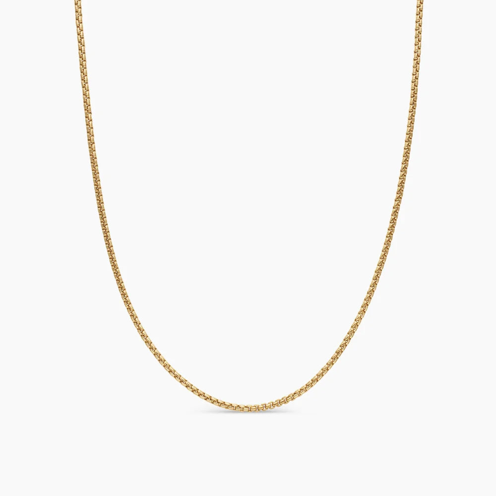 Box Chain Necklace in 18K Yellow Gold, 1.7mm