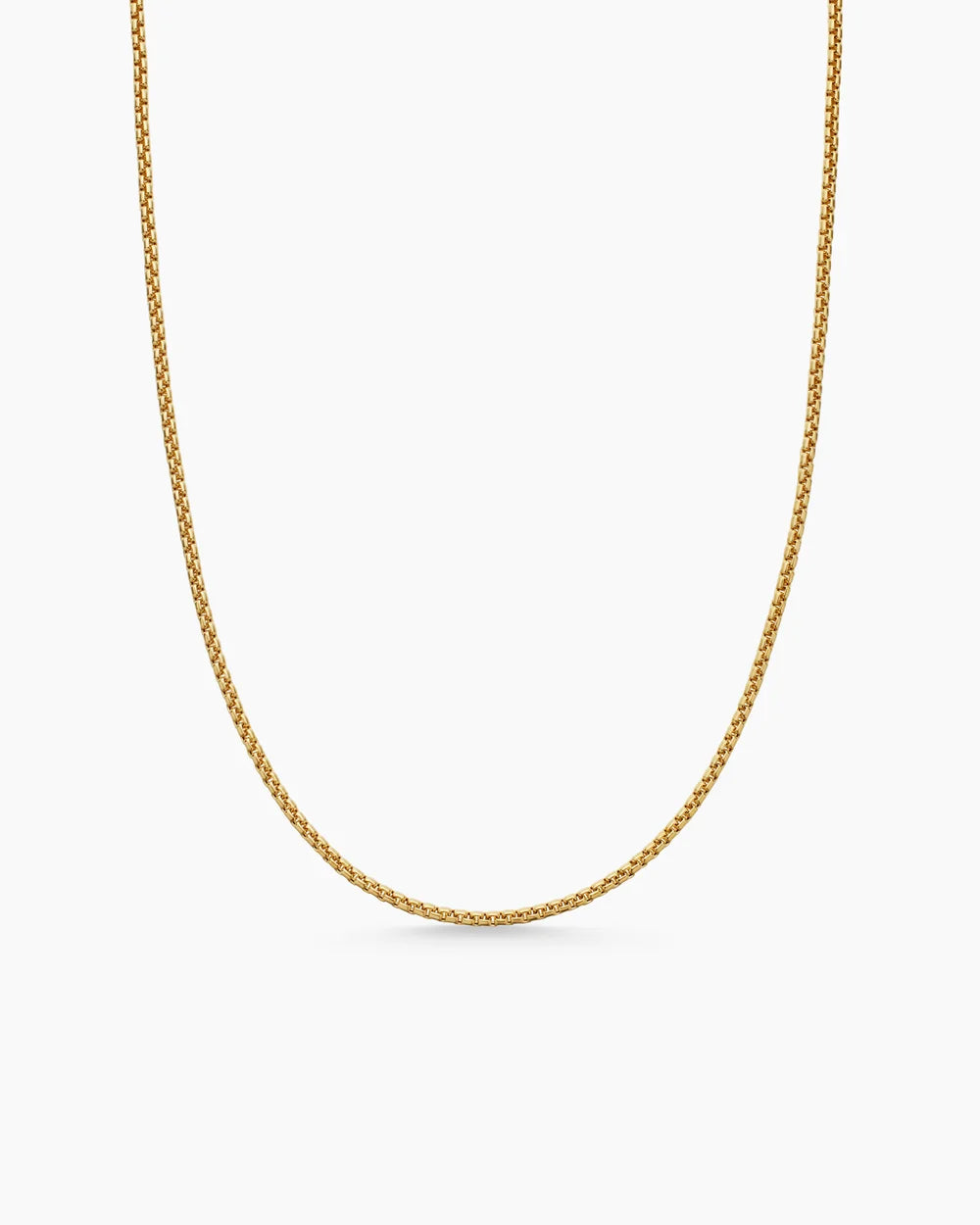 Box Chain Necklace in 18K Yellow Gold, 1.7mm
