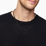 BOX CHAIN NECKLACE Darkened Stainless Steel, 4mm