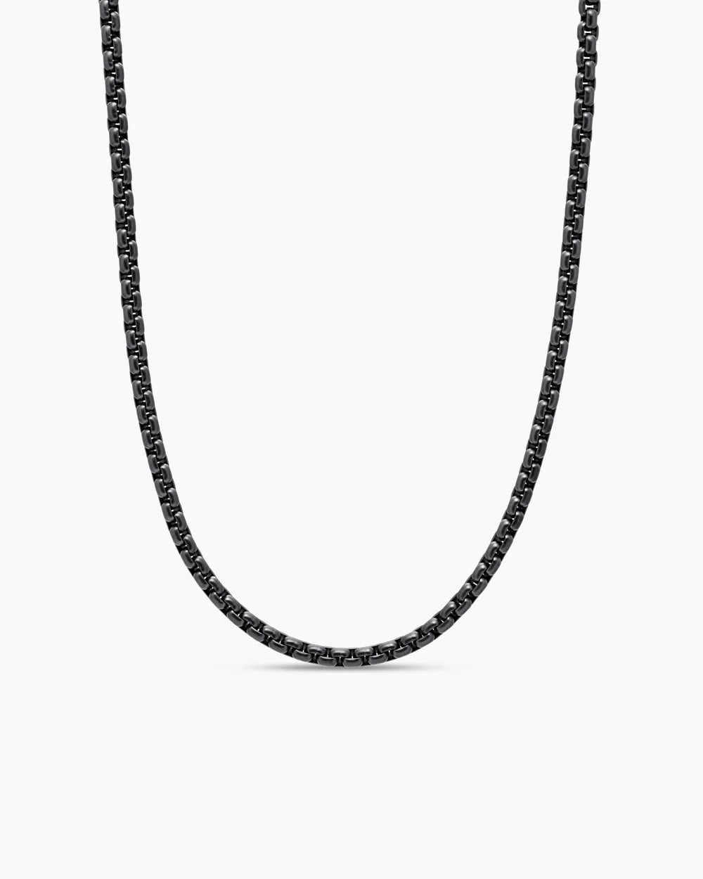 22" BOX CHAIN NECKLACE Darkened Stainless Steel, 4mm