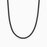 BOX CHAIN NECKLACE Darkened Stainless Steel, 4mm