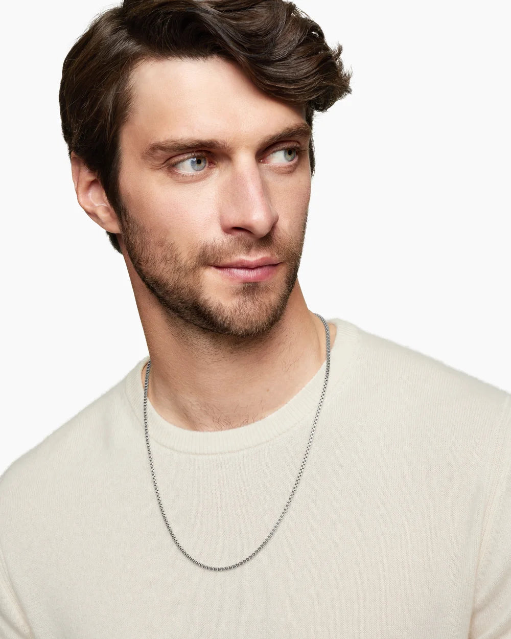 Double Box Chain Necklace in Sterling Silver, 2.6mm