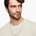 Double Box Chain Necklace in Sterling Silver, 2.6mm