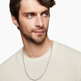 Double Box Chain Necklace in Sterling Silver, 2.6mm