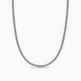 Double Box Chain Necklace in Sterling Silver, 2.6mm