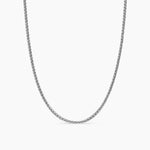 Wheat Chain Necklace in Sterling Silver, 2.5mm