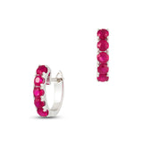 White Gold Ruby Hoops
