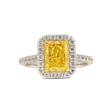 Yellow Diamond Halo Ring