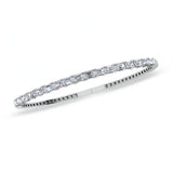 14K White Gold Baguette Diamond Bracelet