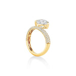 Off Center Pave Band Engagement Ring Semi Mount