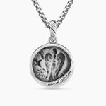Virgo Amulet Sterling Silver with 18K Yellow Gold and Diamonds, 19mm