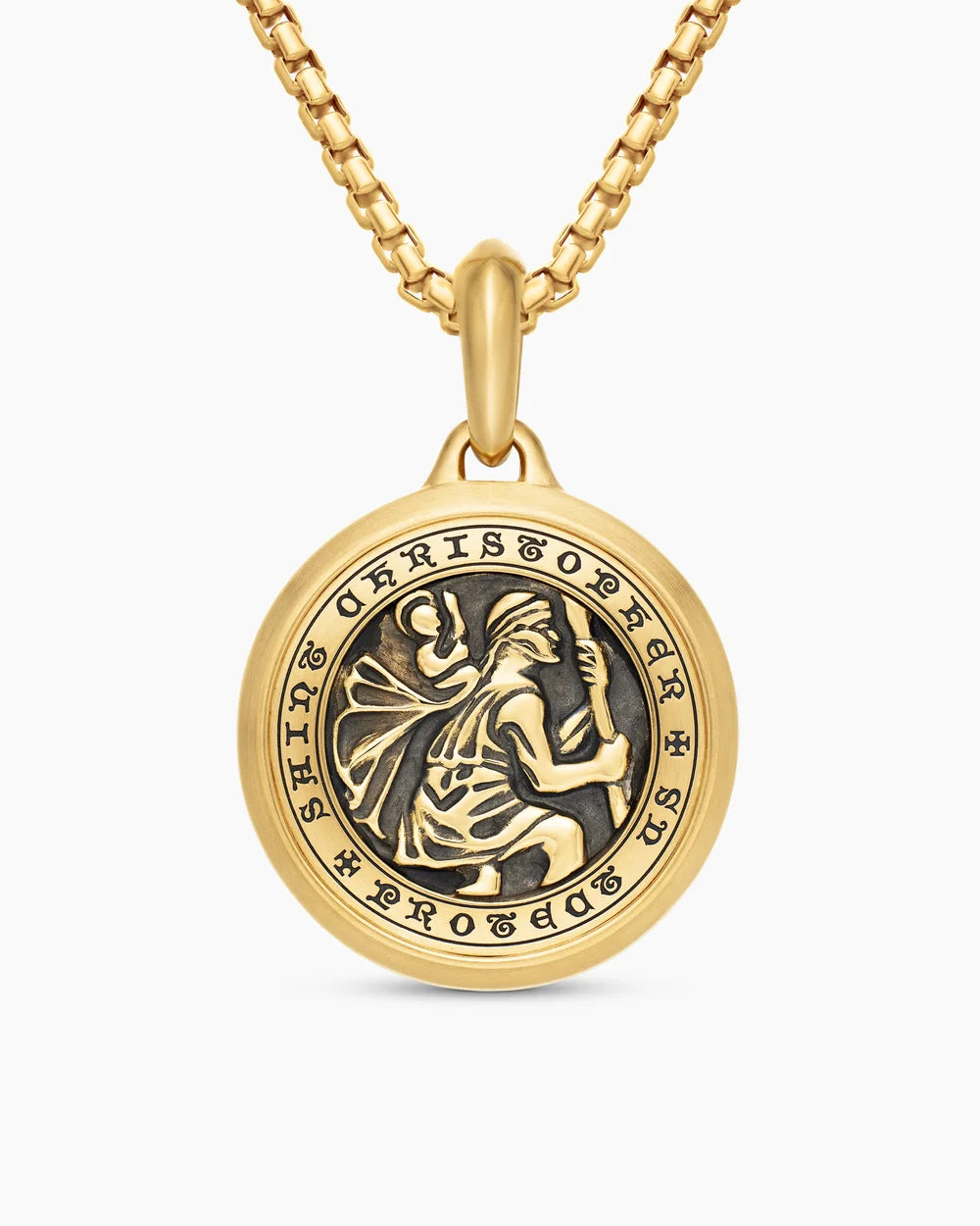 St. Christopher Amulet in 18K Yellow Gold, 34.5mm