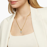 DY Elements® Disc Pendant in 18K Yellow Gold with Diamonds, 14mm