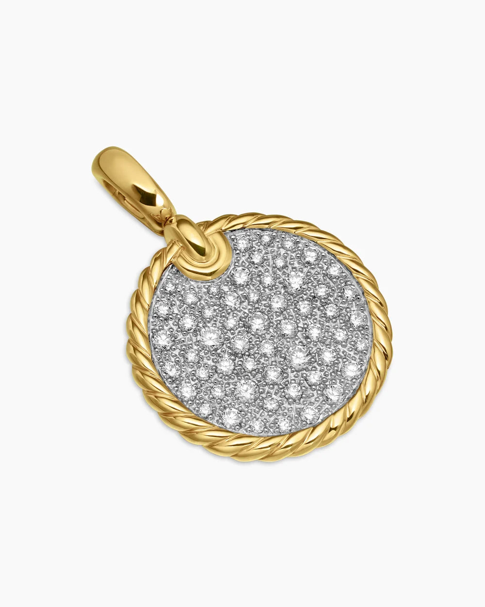 DY Elements® Disc Pendant 18K Yellow Gold with Diamonds, 21.2mm