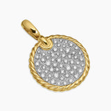 DY Elements® Disc Pendant 18K Yellow Gold with Diamonds, 21.2mm