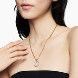 DY Elements® Disc Pendant 18K Yellow Gold with Diamonds, 21.2mm