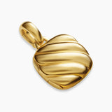 Sculpted Cable Square Locket in 18K Yellow Gold, 22.5mm