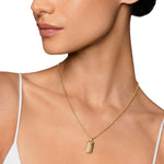 Petite Sculpted Cable Tag in 18K Yellow Gold, 24mm