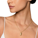 Petite Sculpted Cable Tag in 18K Yellow Gold, 24mm