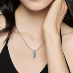 Petite Sculpted Cable Tag in Sterling Silver, 24mm