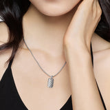 Petite Sculpted Cable Tag in Sterling Silver, 24mm